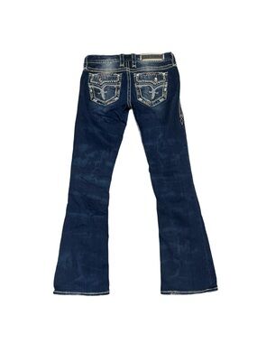 Rock Revival Betty Boot Jeans Cowgirl Embellished Denim Dark Wash Womens Size 26